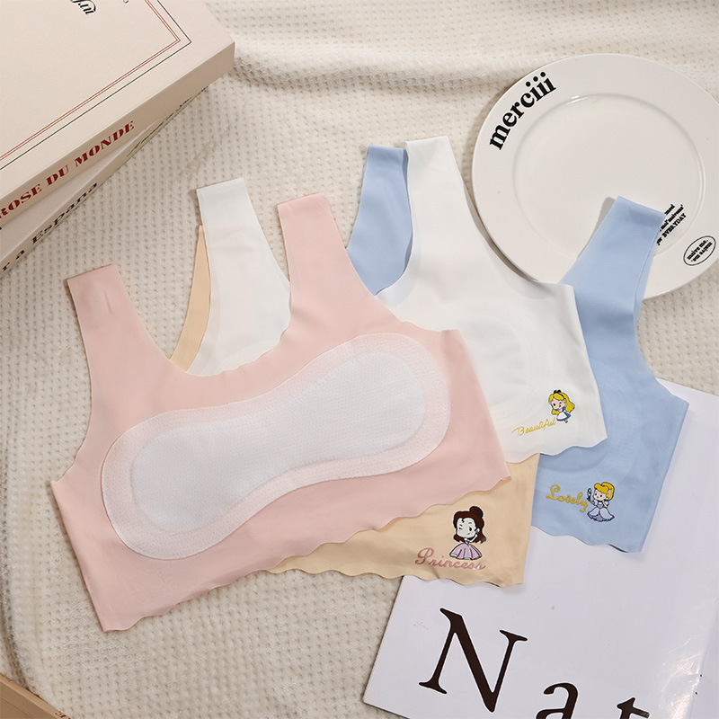 Developmental Summer Bra for Girls Aged 9-12, Ice Silk Seamless Camisole, Student Tube Top, Children's Girls' Underwear