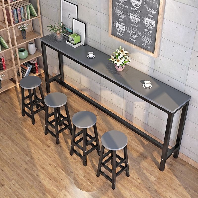 Wall Bar Table Balcony Household Narrow Side Long Table Milk Tea Shop Wall Narrow Shelf Table and Chair Thin Long Table