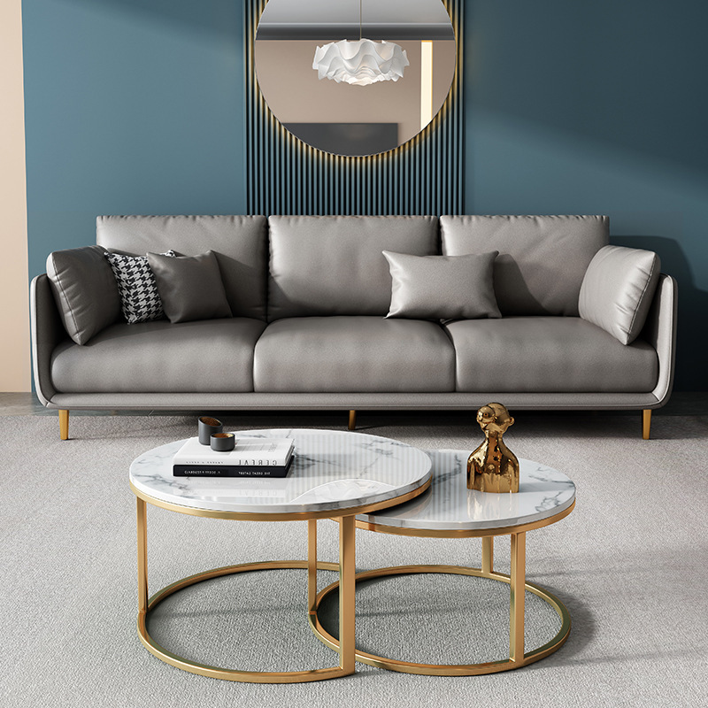 Italian Minimalist Fabric Sofa Living Room Combination Modern Simple Small Apartment Furniture Light Luxury Wash-Free Technology Cloth