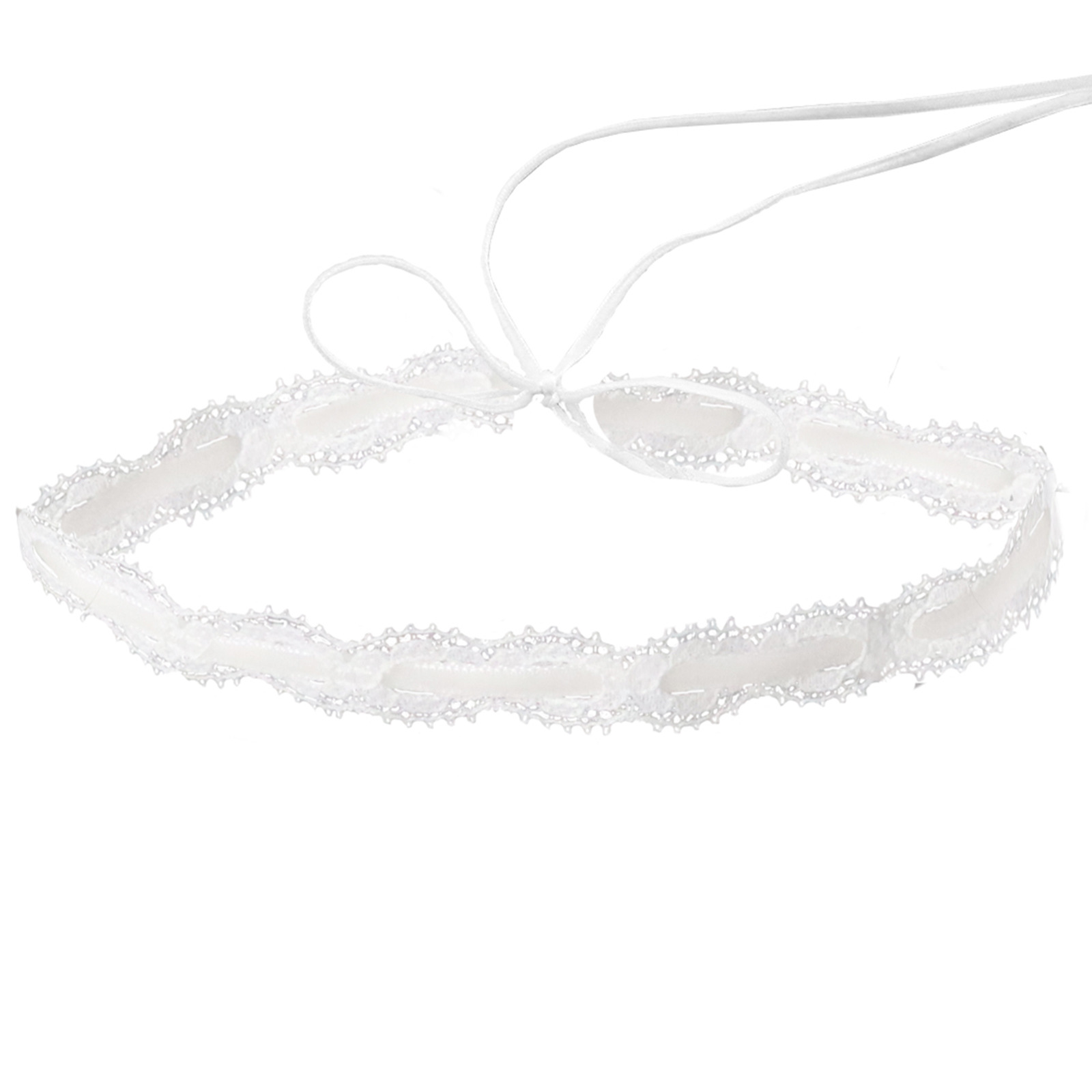 Sweet Cool White Lace Strap Necklace Women's Choker Hot Girl Style Long Collar Vintage Design Sense Streaming Necklace Chain