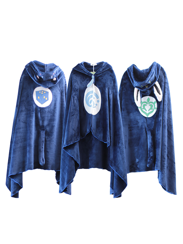Two-Dimensional Peripheral Genshin Impact Anime Cartoon Cos Clothing Outwear Cloak Shoulder Cloak Plush Air-Conditioning Blanket Autum