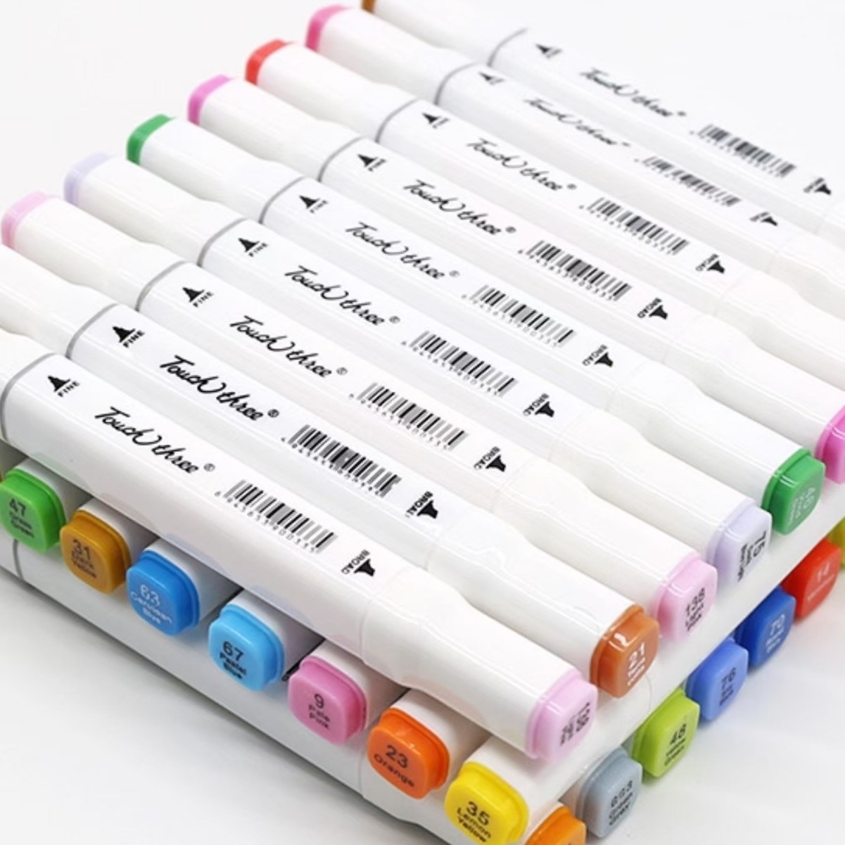 Oil-Based White Marker Set 24/36/60 Colors Square Barrel Marker Pen Box Set for Students Anime Hand-Drawn Coloring Pens