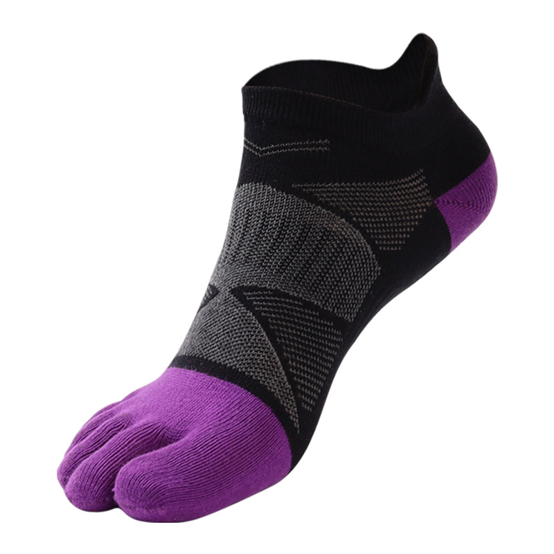 Customized Sports Five-Toe Socks Short-Tube Men's and Women's Outdoor Running Fitness Split-Toe Socks Cross-Border Cotton Five-Toe Socks
