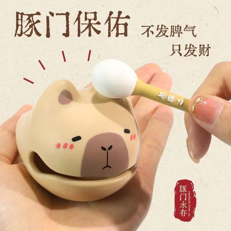 Мультяшная милый капибара деревянная рыбка для снятия стресса офисное украшение