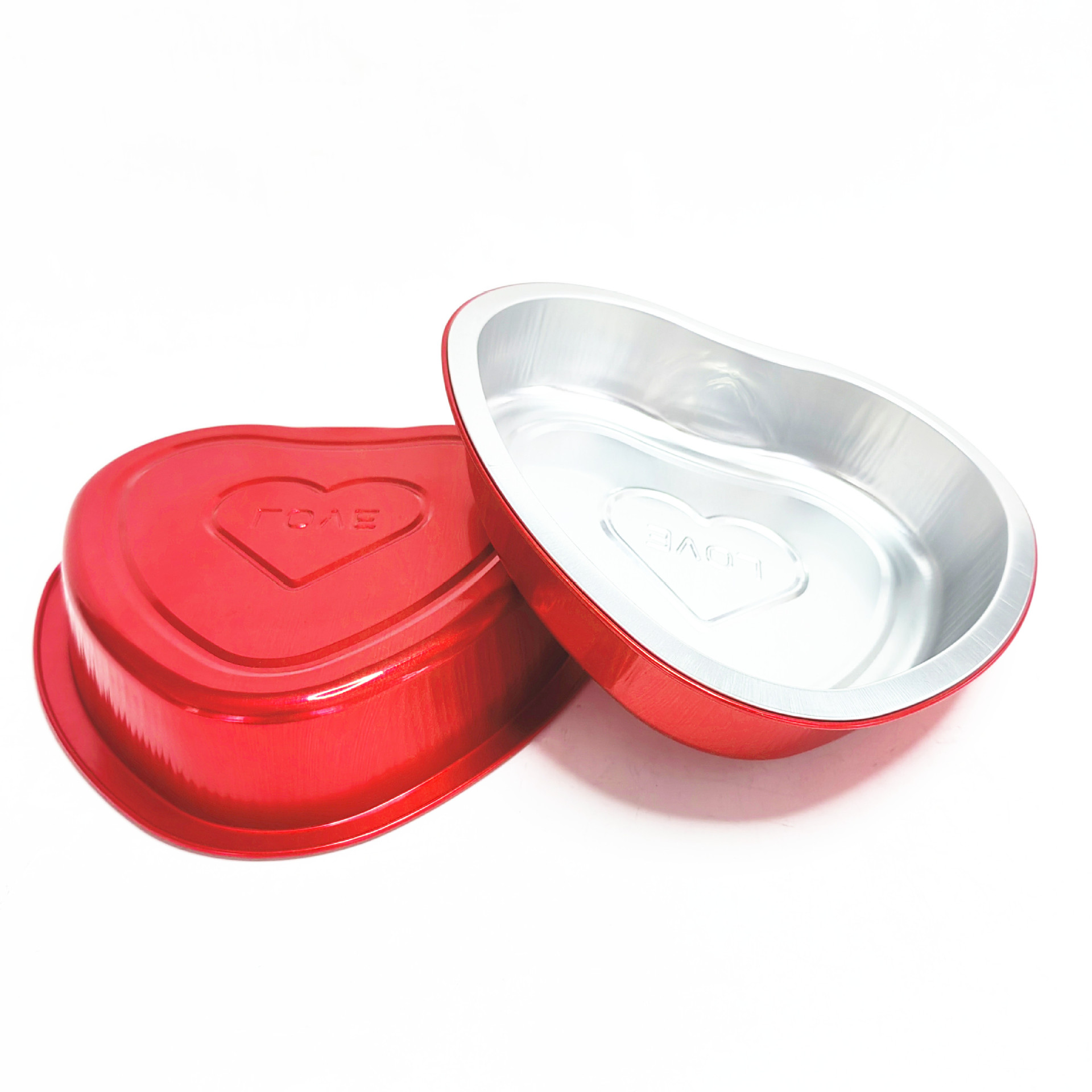 670ml disposable heart-shaped aluminum foil baking cup aluminum foil cup pudding cup cake box aluminum foil packing box for wholesale