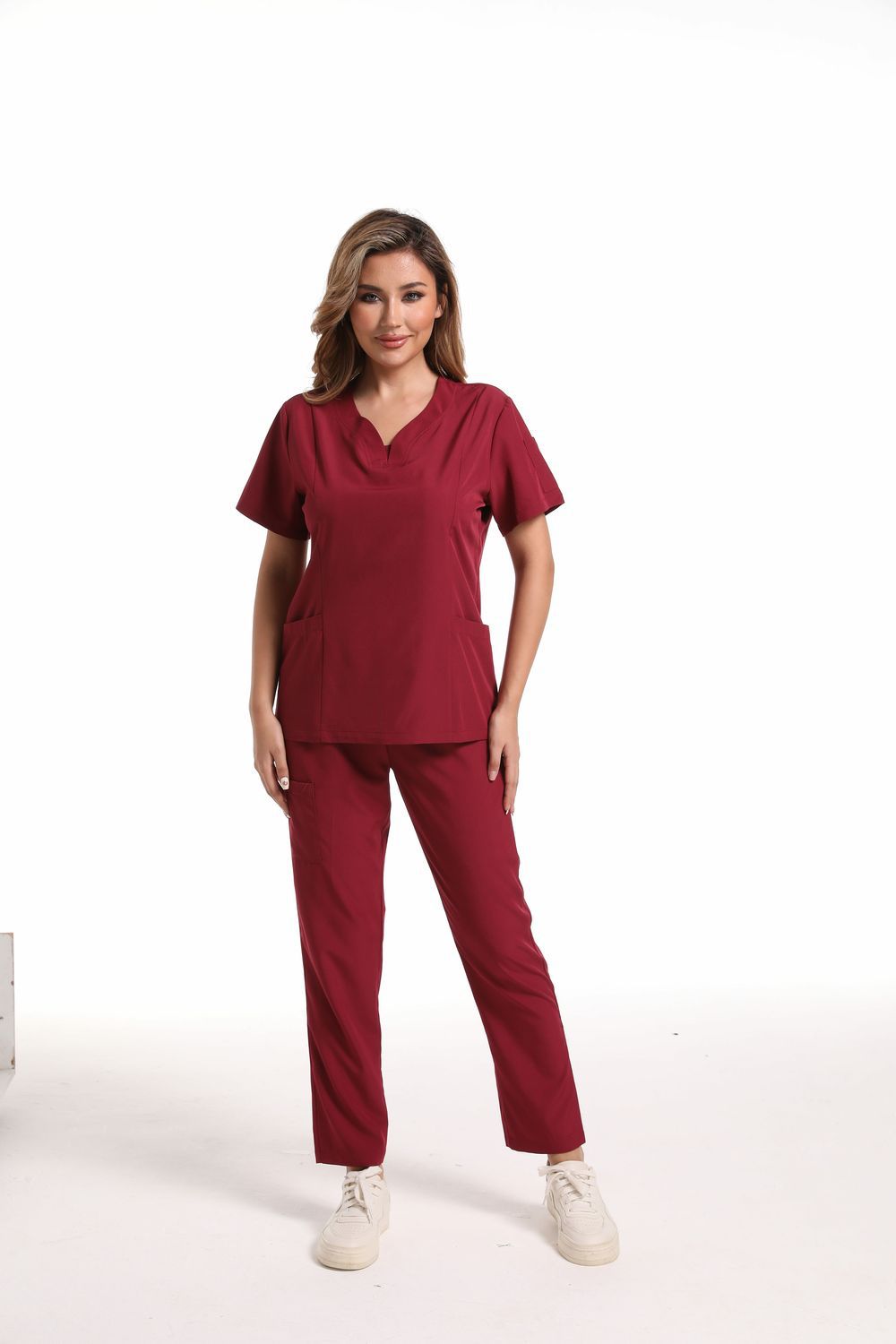 Solid color quick-drying hand washing clothes nursing work clothes beauty salon nurse hand washing clothes suit