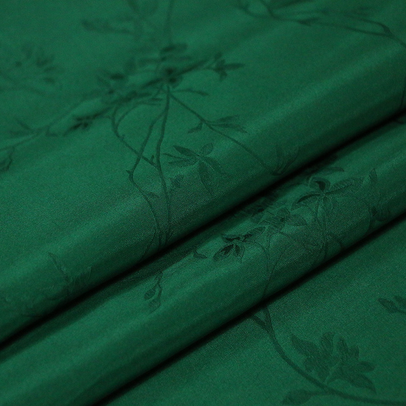 Star Same Style Silk Fabric New Chinese Style Jacquard Fried Street Green Suit Hanfu Cheongsam Mulberry Silk Fabric Spot