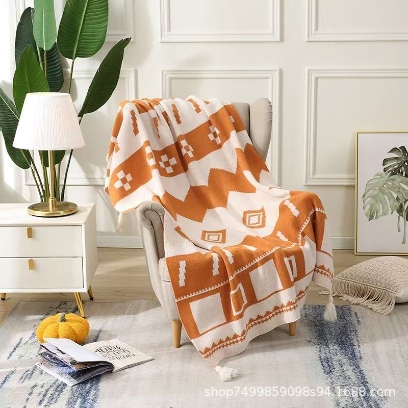 Скандинавский стиль доступного роскошного пледа для дивана, офисного сна, одеяло для кондиционирования, вязаное маленькое одеяло, полотенце для B&B, отдых.