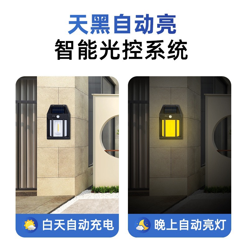 Outdoor Solar Wall Lamp Villa Garden Lighting Night Light Home Lighting Human Body Induction Garden Light