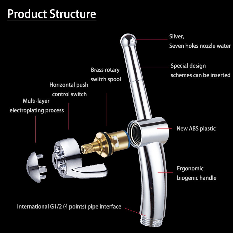ABS Plastic Seven-hole Toilet Spray Gun Washer Wash pp Anal Washer Private Cleaning Sprinkler Cross-border Foreign Trade