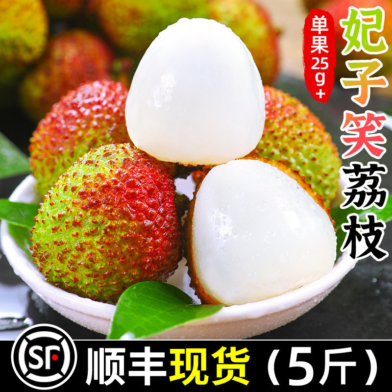 Hainan Feizixiao Lychees 2.5kg Whole Box Free Shipping Wangbai Sugar Frozen Guiying Lychees