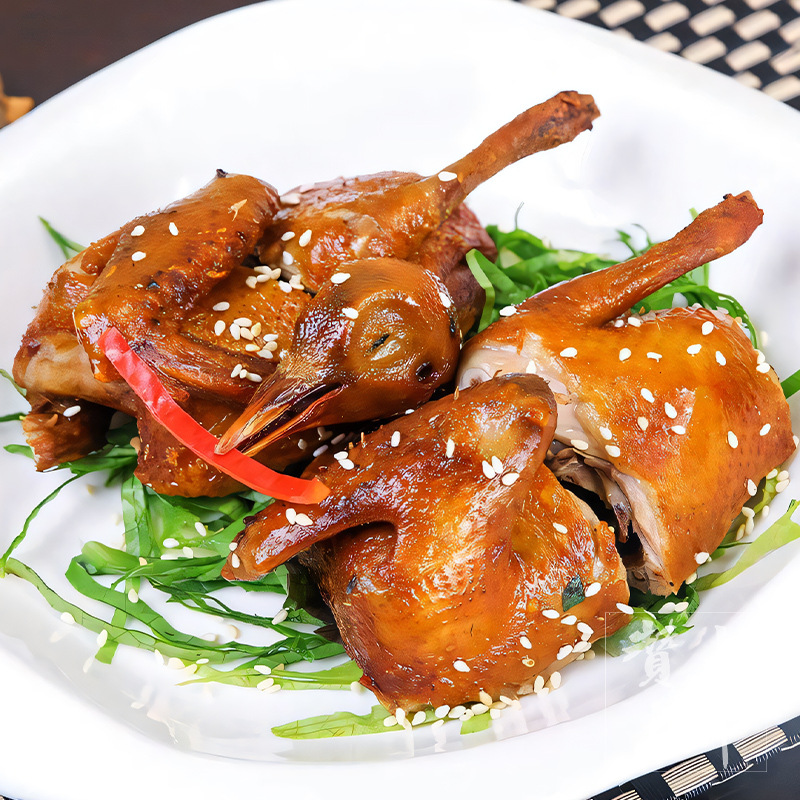 Authentic Guangdong Crispy Pigeon Semi-Finished Product, Restaurant Catering Pre-Made Dish, Frozen Ingredients, Commercial Wholesale, Juicy Pigeon
