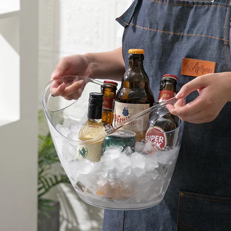 Ice Bucket Manufacturer Wholesale Plastic Ice Bucket Beer Ice Bucket Ingot-Shaped Ice Bucket Home Bar Ktv Ice Bucket