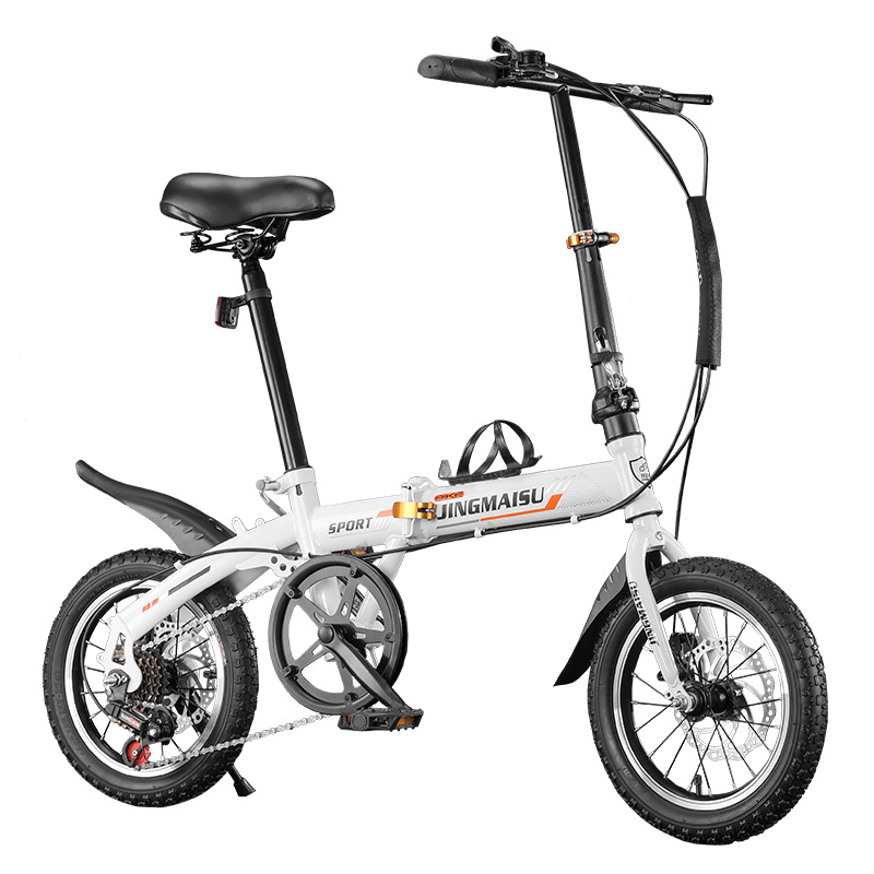 Mini Folding Bicycle 14 Inch 16 Inch Adult Small Wheel Variable Speed Disc Brake Children's Student Car Ultra Light Portable Bicycle