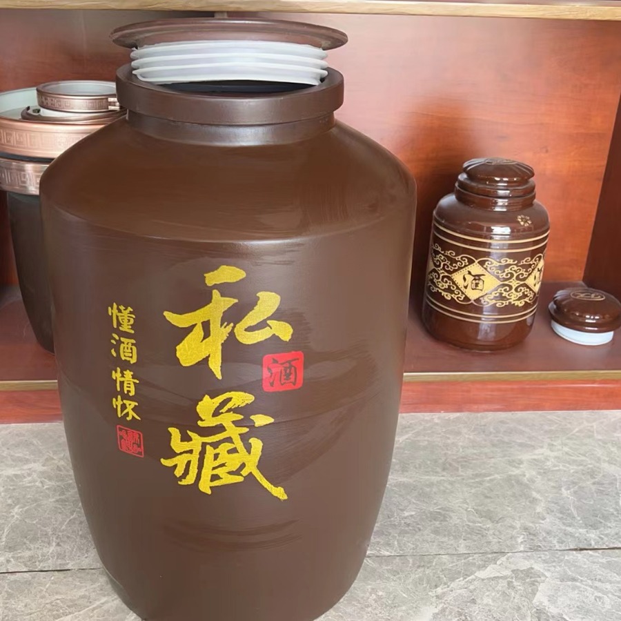 Manufacturer's Private Collection Straight Cylindrical Wine Jar with Faucet, Sealed Lid, Storage-Style Wine Vat, Thickened, Logo Customization Available