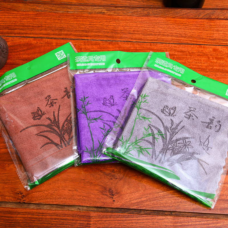 Tea towel wholesale thickened absorbent tea towel tea table cleaning cloth square towel can be customized logo pot towel independent packaging
