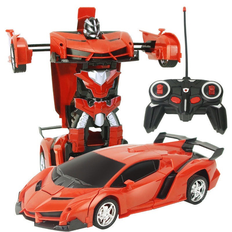 Cross-border children's electric one-button deformation remote control car 1:18 King Kong robot simulation racing model toy
