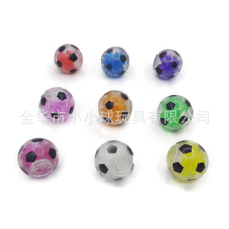 Cross-border hot TPR soft rubber squeeze particles small Football children bubble big beads pinch music small toys