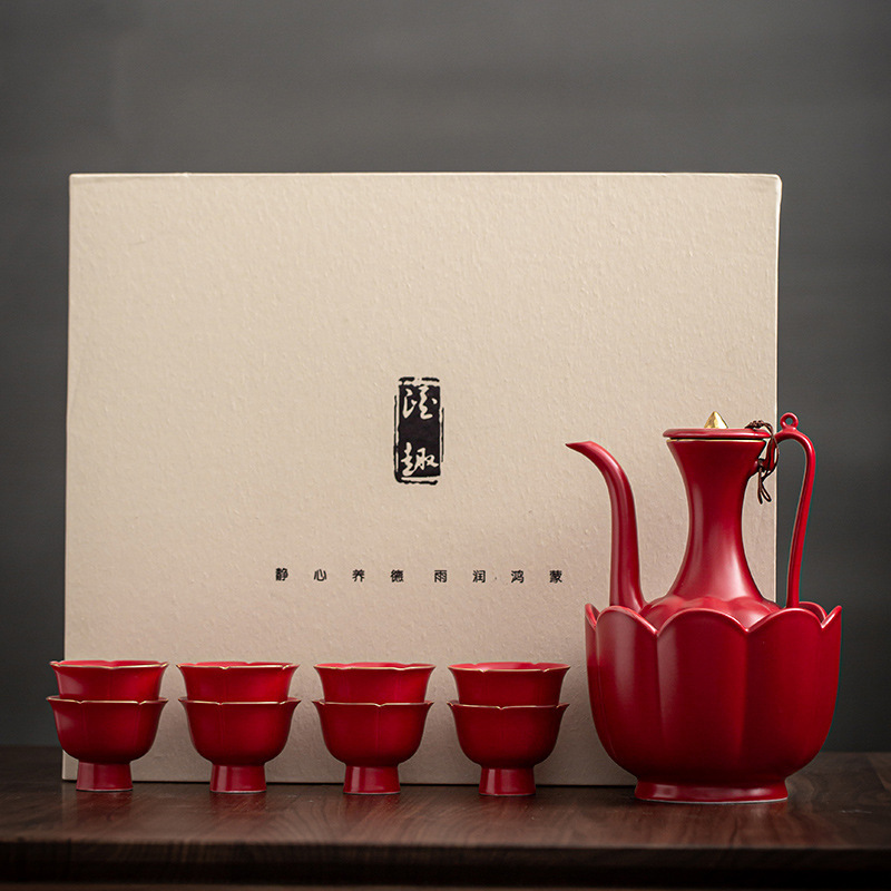 Подогреватель вина для свадьбы, старомодный разливной аппарат для алкоголя, кувшин для горячего вина, керамический набор для желтого вина