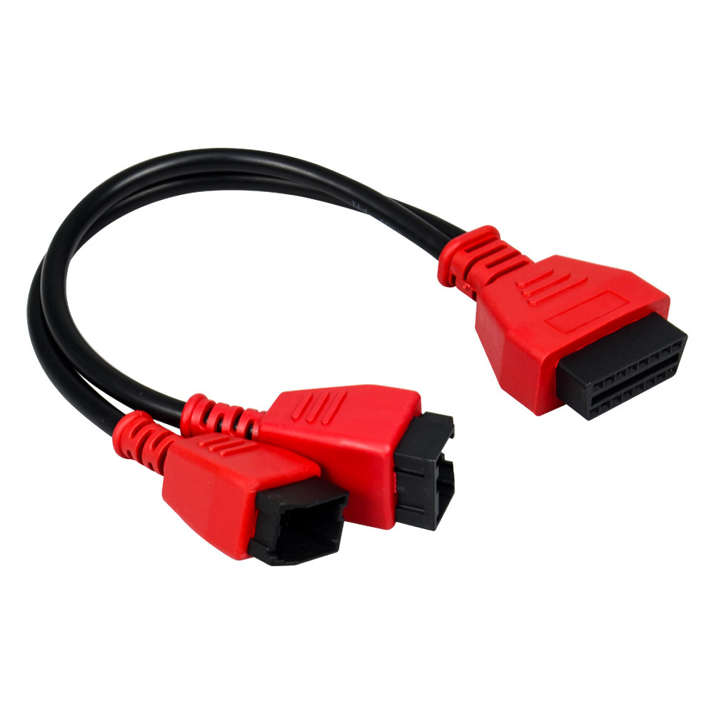 Obd Cable Adapter Cable Daotong Obd2 Straight Female to 12P+8P Connecting Cable Car Diagnostic Connector