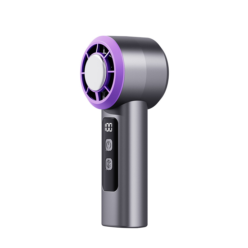 Cross-border high refrigeration handheld fan small wind gun ice compress large wind USB convenient small fan portable bladeless light sound