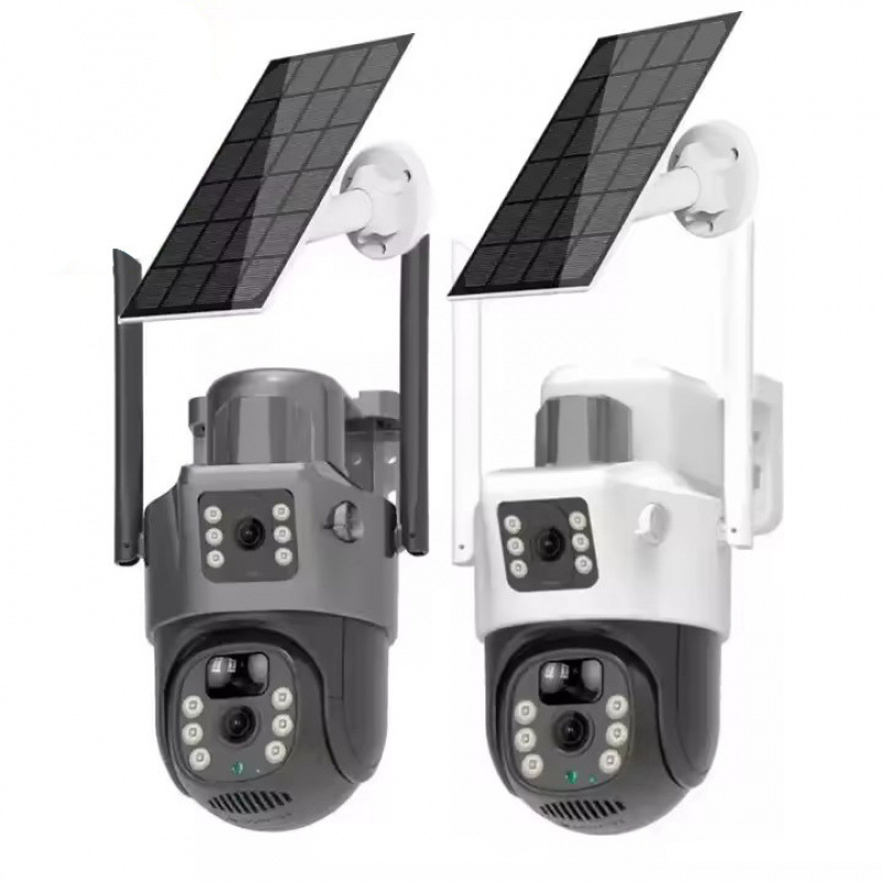 Hot-Selling Item V380 Solar Monitoring 4g Camera Binocular Dual-Screen Home Outdoor Low-Power Camera