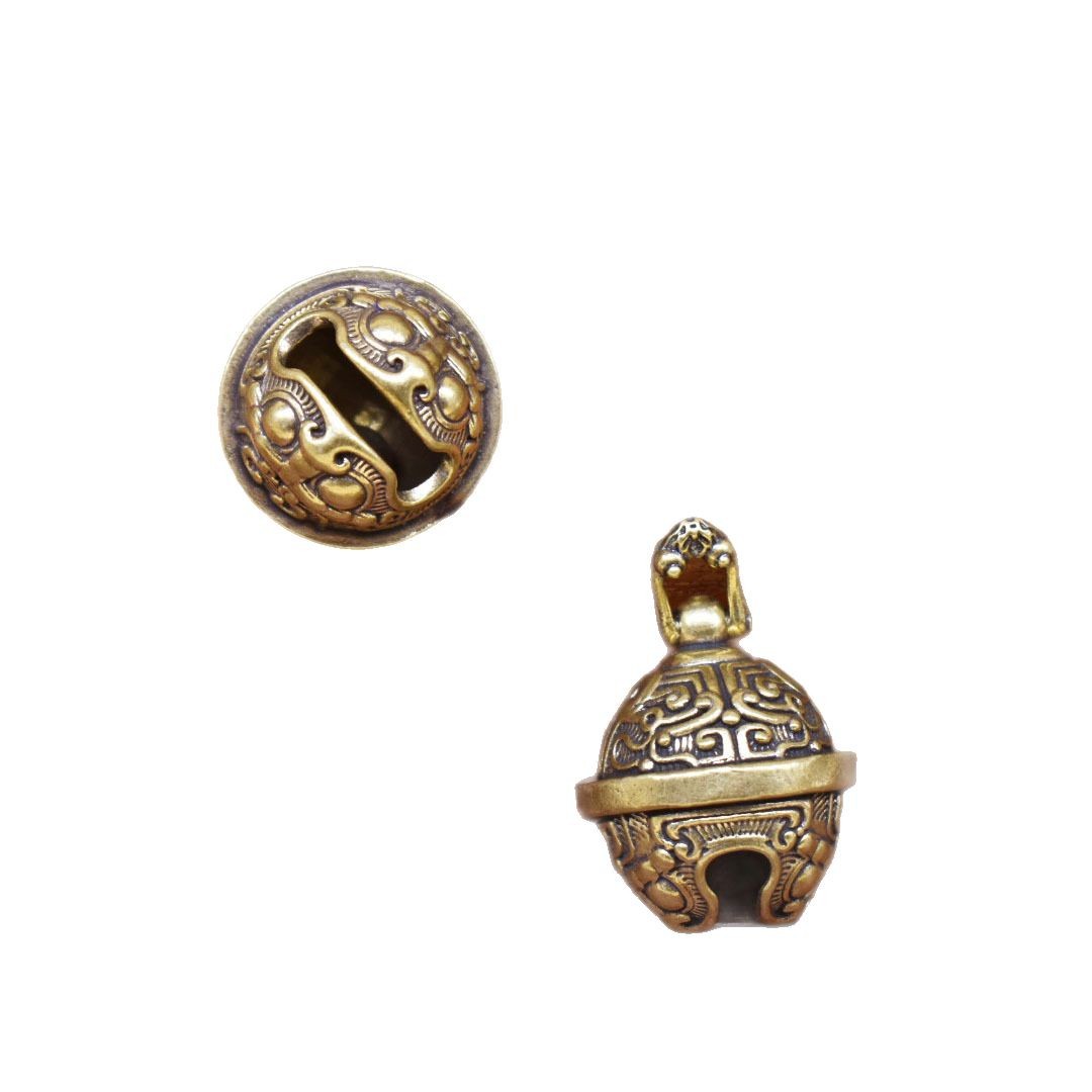 Handmade Brass Pure Copper Gourmet Bell Car Keychain Pendant Exorcism Bell Accessories Creative Gift Pendant for Men and Women