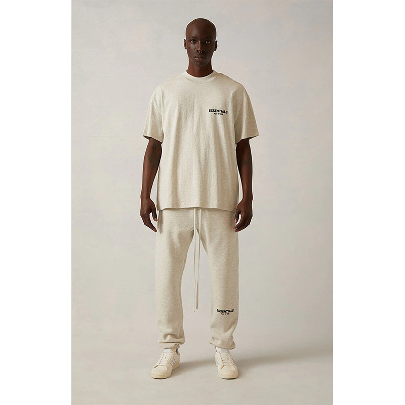 2022Ss Velvet Pants Black Flocking Print Fog Multi-Thread Essentials Trendy Brand Pants Cross-Border Hot Sale