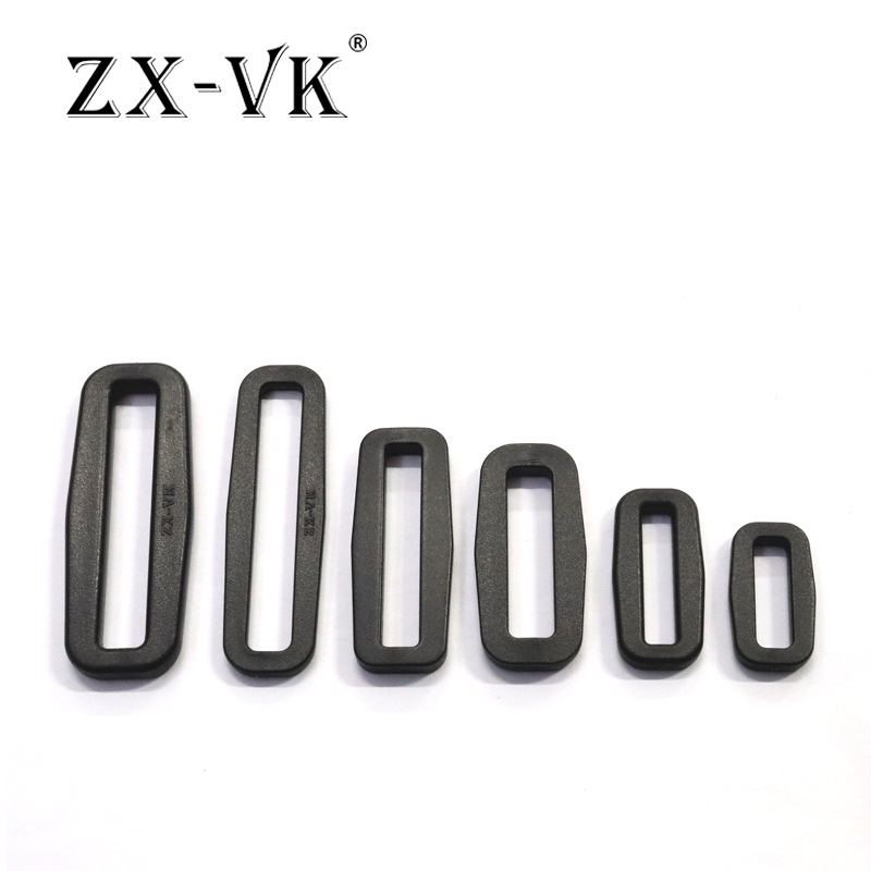 Factory direct black and white spot plastic square buckle mouth buckle two-gear buckle webbing adjustment buckle