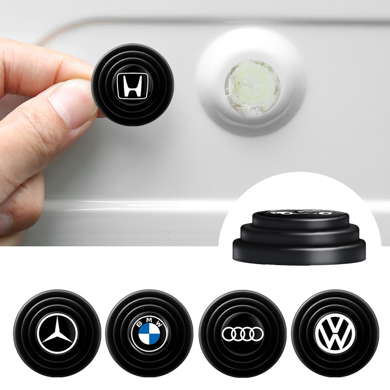 Утолщенная амортизирующая прокладка из силикона для дверей автомобиля, противоударная подушка с логотипом