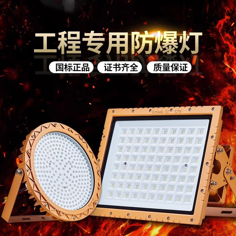 Qianzhiyi Led Explosion-Proof Lamp Construction Site Emergency Lighting Waterproof and Anti-Corrosion 36V Square High Power 50W Warehouse Factory