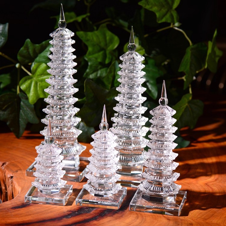 Кристаллическая башня высокого класса с 13 этажами, Вэньчан Тауэр с 7 этажами, декор для офисного стола, цветные кристаллы