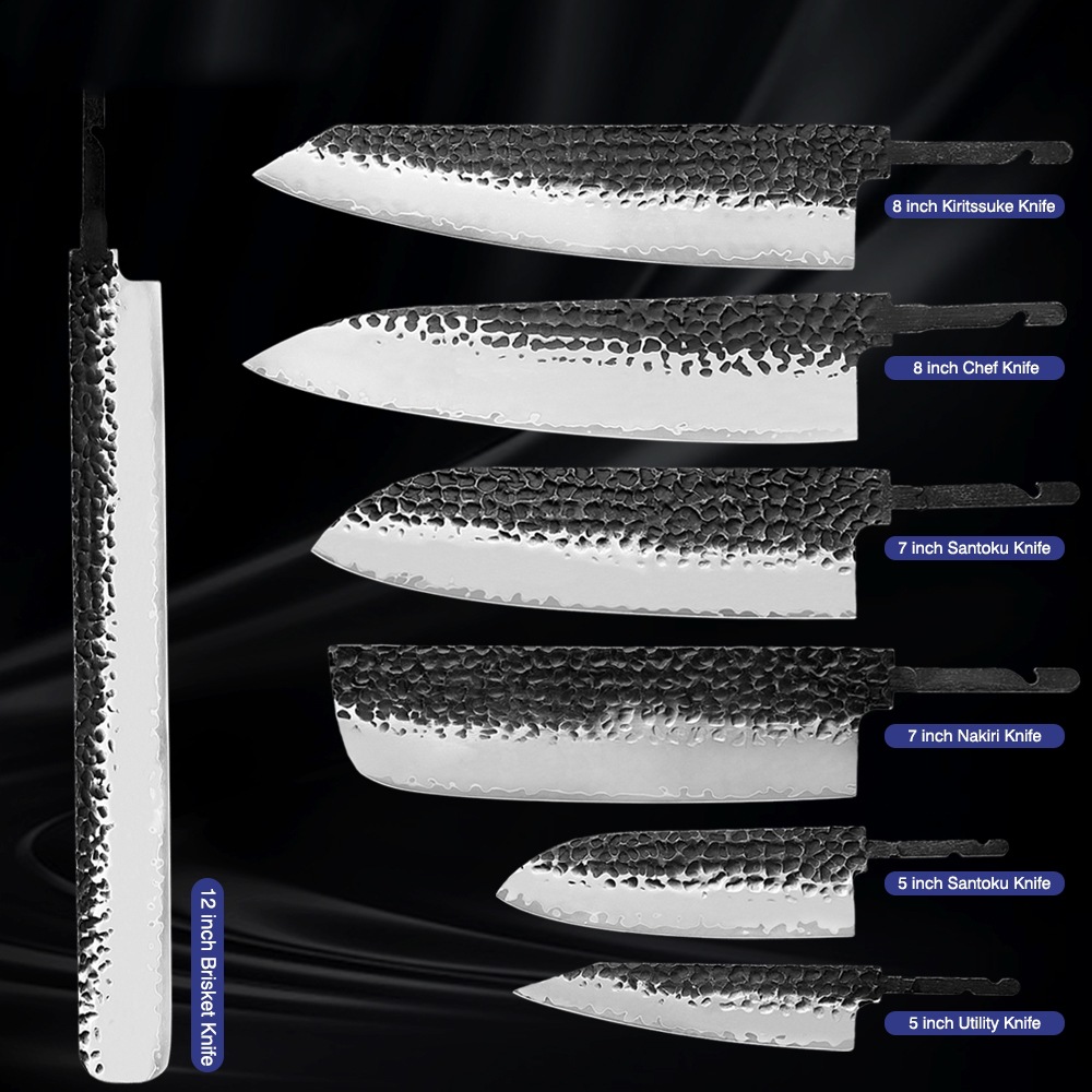 Hand-Forged 3-Layer Composite Steel Billet Sharp DIY Chef Knife Billet Suitable for Home Kitchen and Restaurant