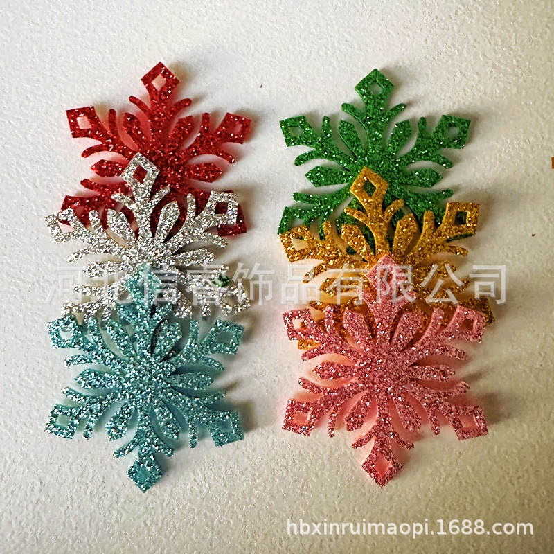 Кросс-бордерные рождественские украшения снежинка чип золотой порошок аксессуары для волос заколка материал шнурок снежинка