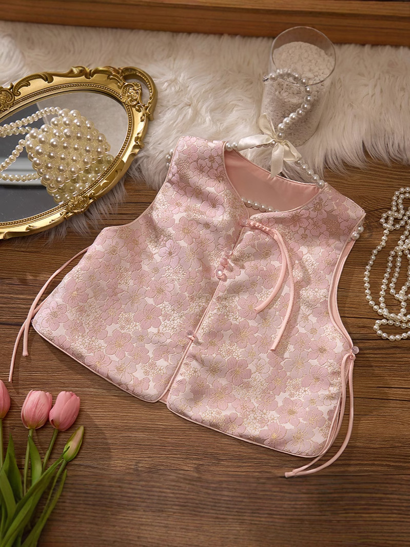 Children's Vest 2025 Autumn New Baby Girl Girl Han Dynasty New Chinese Style Chinese Style Retro Vest