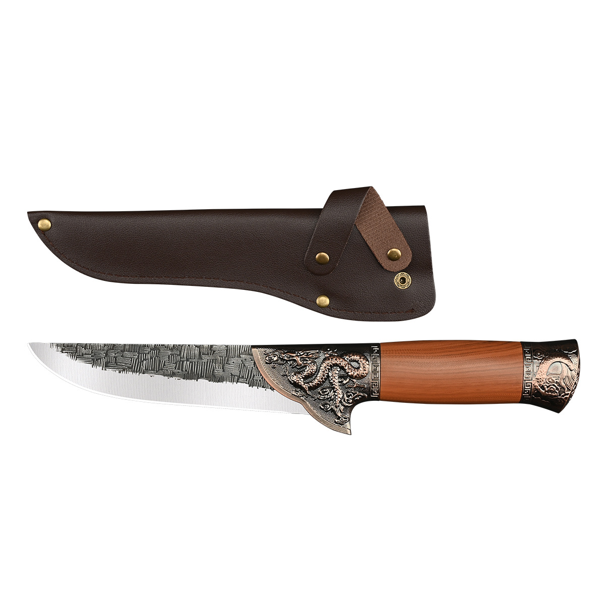 Hand Forged Boning Slaughter Knife Mongolian Handlebar Knife Outdoor Portable Meat Splitting Pig, Cattle and Sheep Straight Knife in stock