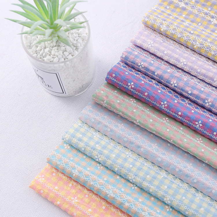 Ткань с принтом в клетку, 40 цветов, обычная, полиэстер и хлопок, для детской верхней одежды, платья, антикомарные брюки