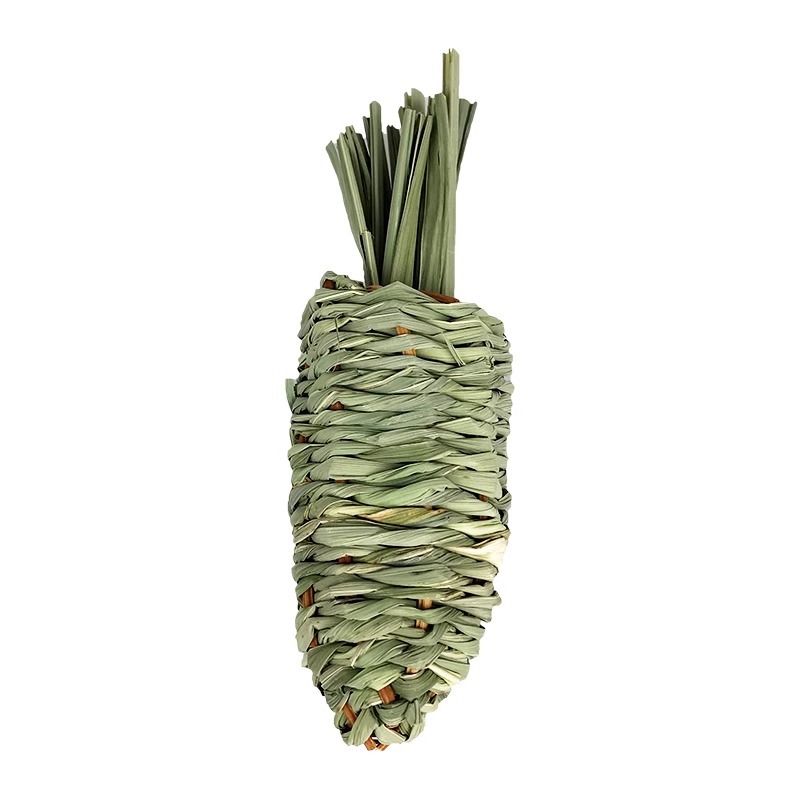 Rabbit Chew Toys, Hand-Knitted Aquatic Plants, Green Radish Boredom-Relief Toys, Pet Rabbit, Guinea Pig, Chinchilla Gnawing Toys