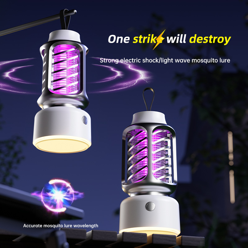 Новая электрическая лампа для уничтожения комаров, USB перезаряжаемая, фотокаталитическая, кемпинговая, электрическая лампа для комаров, портативная для использования на улице и дома