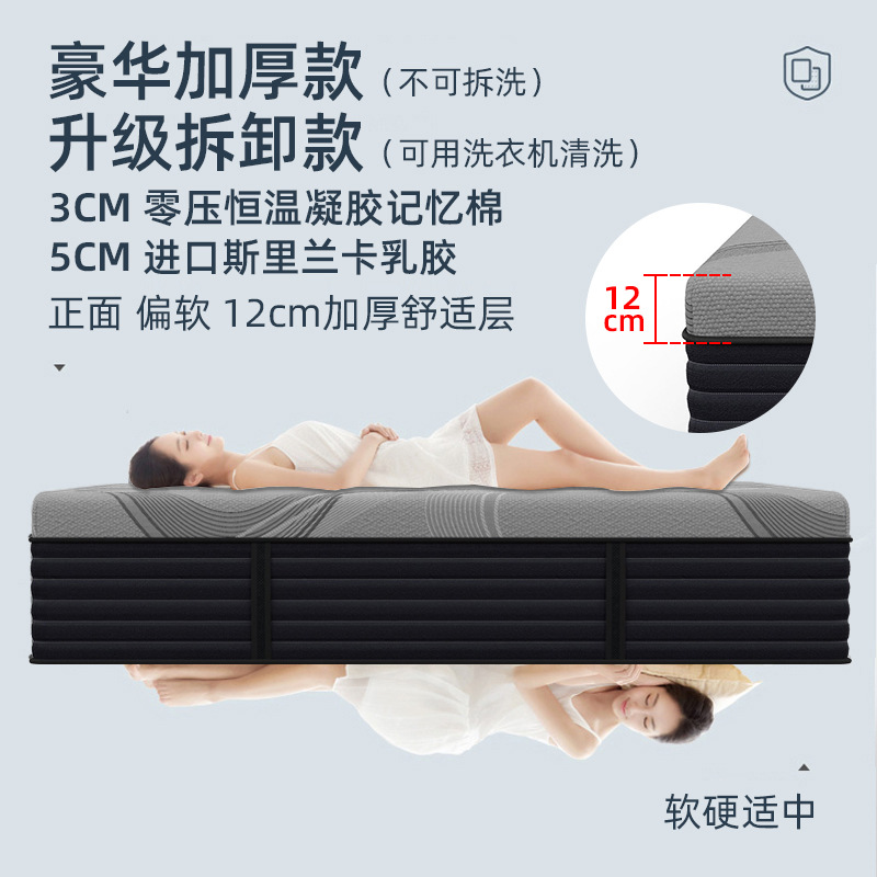 Constant Temperature Gel Memory Foam Mattress Imported Natural Latex 3D Simmons Encrypted Independent Pocket Spring Removable and Washable Customization