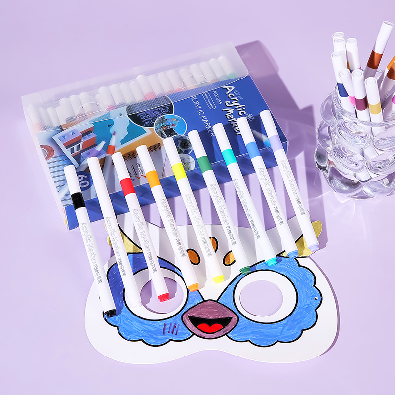 Cross-border explosions PVC acrylic marker pen impermeable paper can be washed 12/24/36/48/60/80 watercolor pen