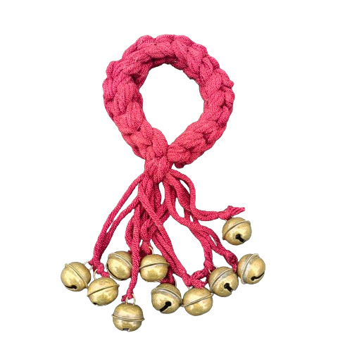 Red witch protection bell/wind chime pagan object/retro bell