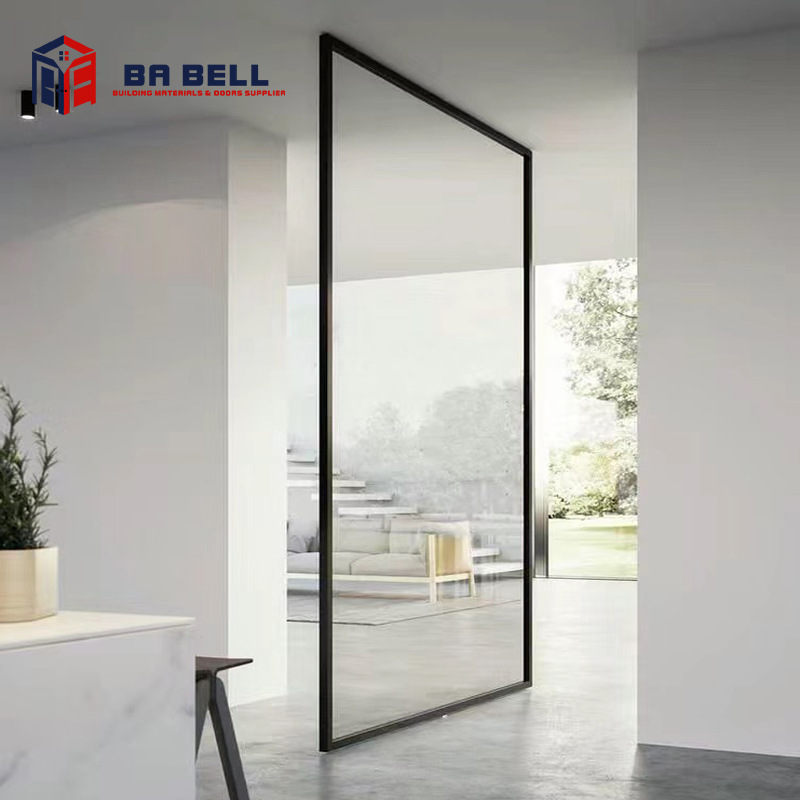 Office Exhibition Hall Aisle Pneumatic Glass Shaft Door Rotating Door Shopping Mall Hotel Electric Partial Shaft Glass Door