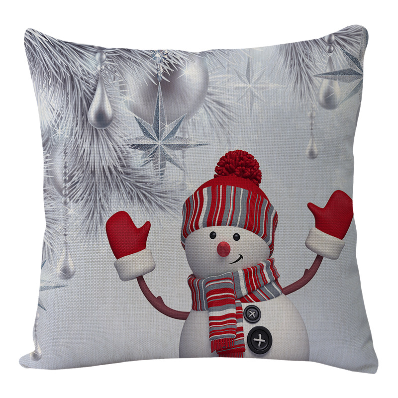 Cross-border Cartoon Snowman Series Santa Claus Pillowcase Holiday Series Christmas Decorative Cushion Wholesale