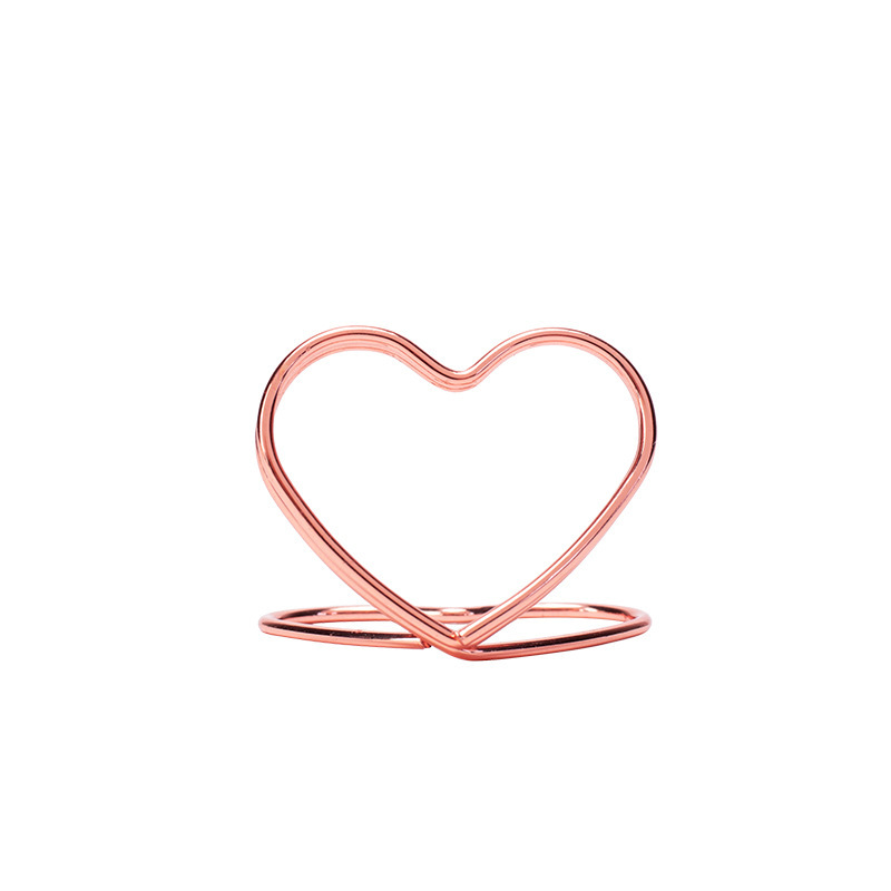 Spot double love note clip triangle business card clip desktop message clip heart-shaped photo clip hotel seat clip