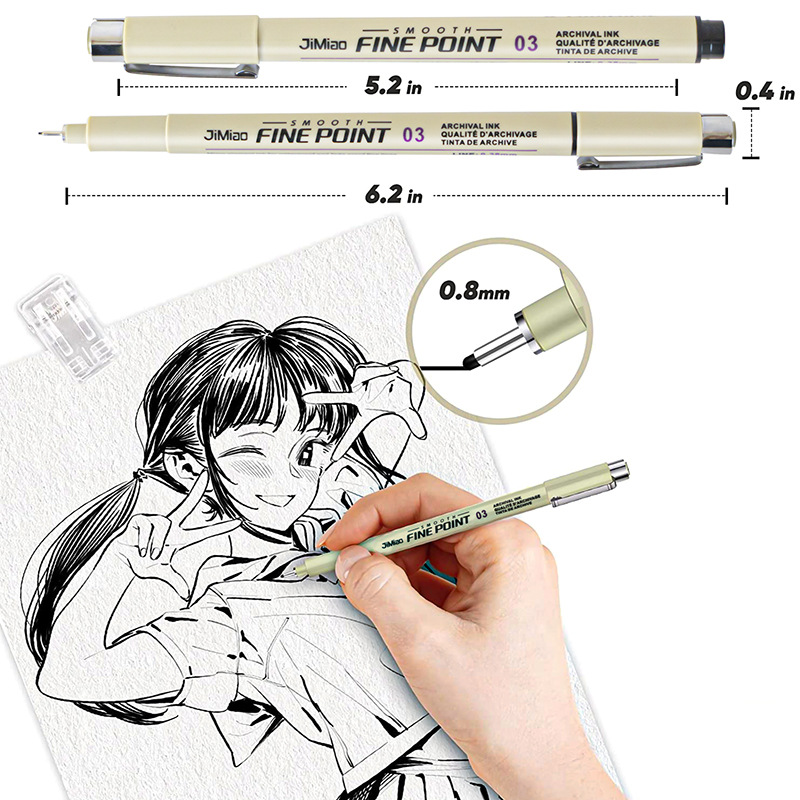 Amazon Hot Selling Needle Pen 12 Line Drawing Pen Water Drawing Pen Needle Pen Cartoon Sketching Pen
