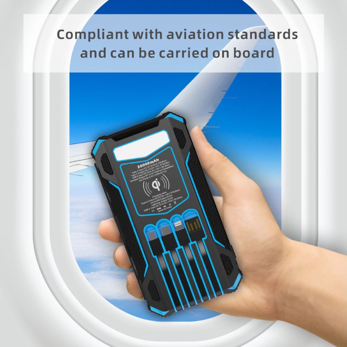 Кросс-бордерный 20000 мА солнечный зарядный аккумулятор складной беспроводной зарядки