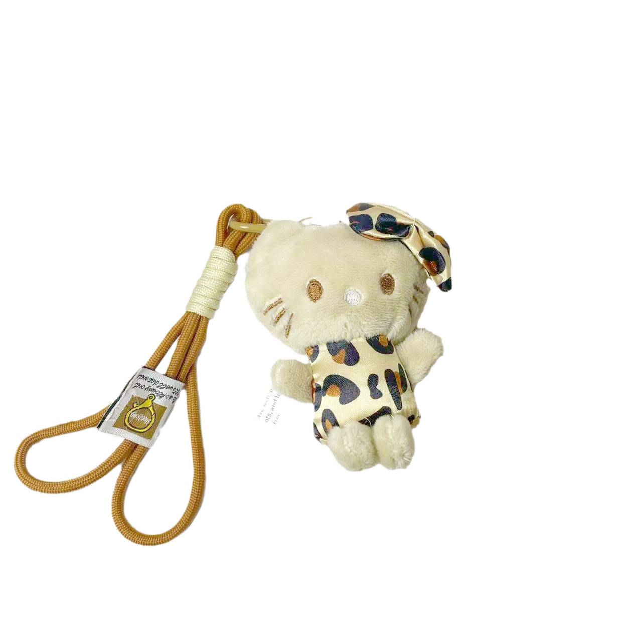 Plush Doll Cross-Border New Wrist Strap Leopard Print Kt Cat Plush Keychain Bag Pendant Cute Cartoon Pendant
