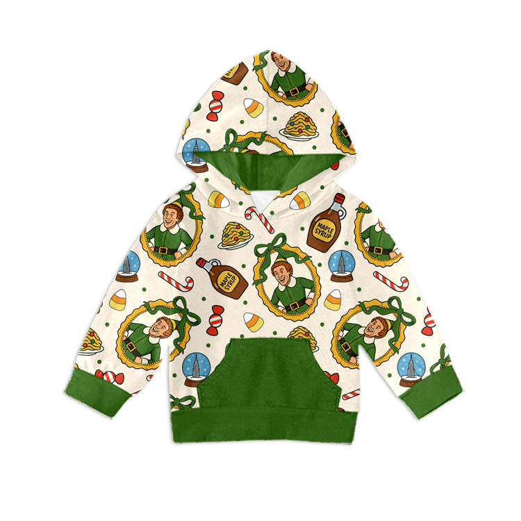 Cross-Border Wholesale Customized Long-Sleeved Hooded Sweatshirts for Boys and Girls Digital Printing Process