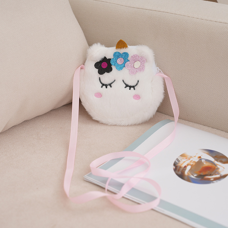 Cross-Border Unicorn Plush Unicorn Coin Purse Kidsren's Crossbody Bag Women's Cosmetics Bag Shoulder Bag
